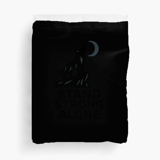 Stand Strong Alone – Lone Wolf Cliff Design Duvet Covers