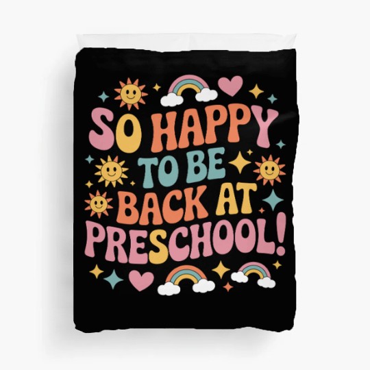 Funny Back to School Preschool Teacher Duvet Covers