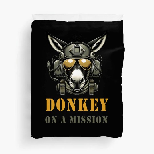 Donkey In Mission Military Duvet Covers
