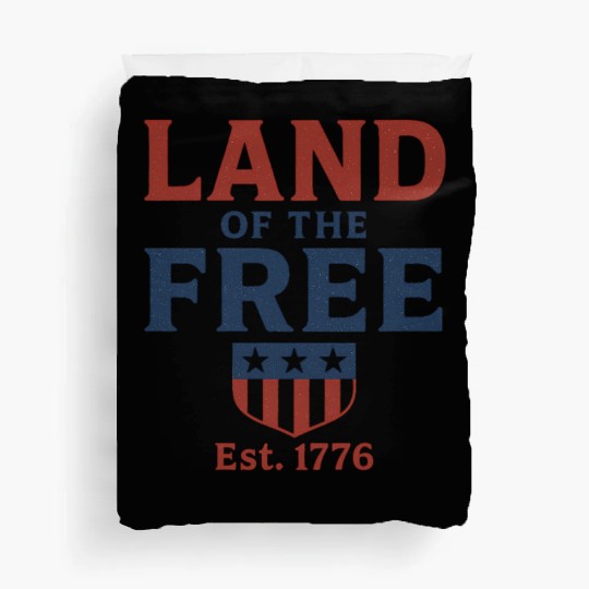 Land of the Free Patriotic Badge Duvet Covers