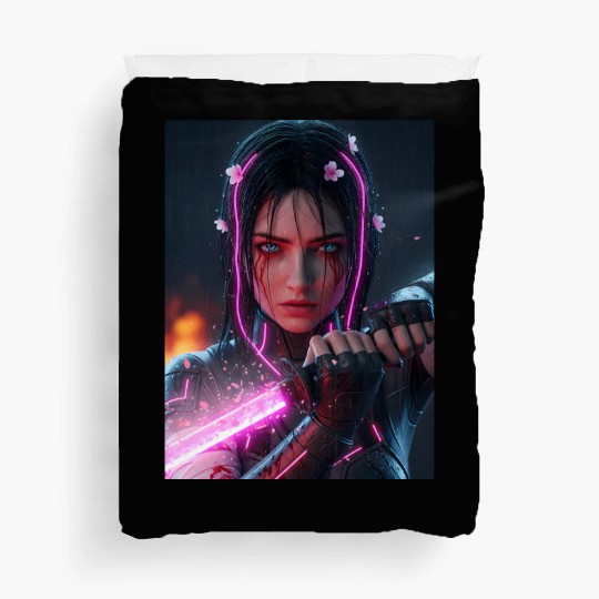 Cyberpunk Samurai Girl Duvet Covers