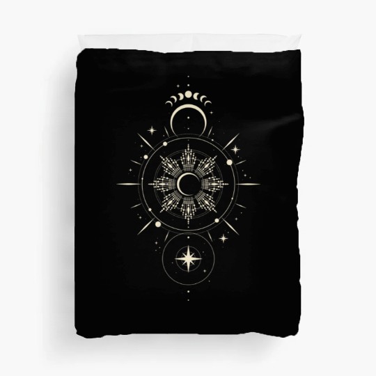 Celestial Mandala Sun and Moon Design Duvet Covers