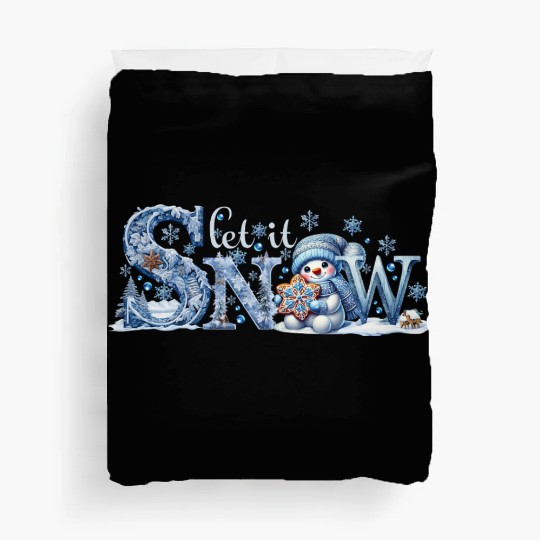 Let it Snow Duvet Covers, Winter Lover Snowman Duvet Covers