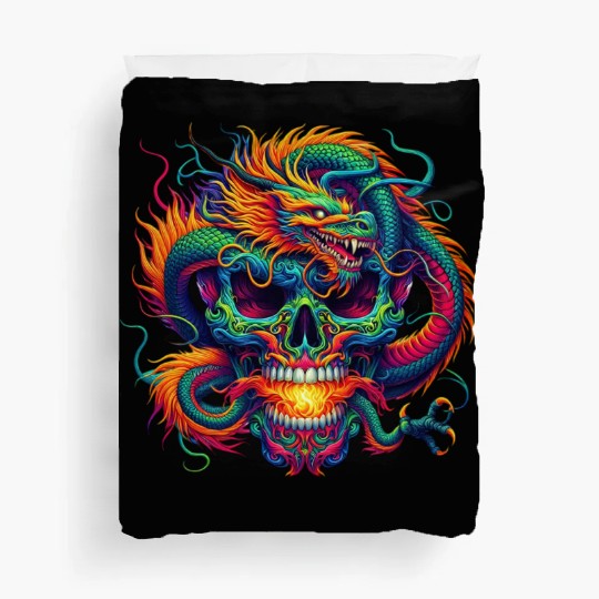Dragon Skull Portrait Duvet Covers