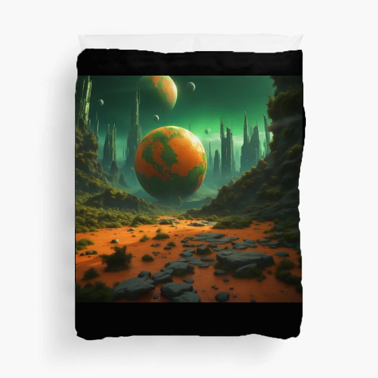 Sci-Fi Futuristic Alien Planet Landscape Duvet Covers
