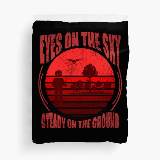 EYES ON THE SKY, MAP DRONE Duvet Covers