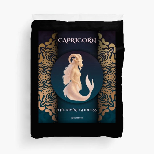 Capricorn Divine Goddess Illustration Duvet Covers