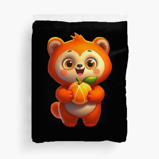 Bear with orange Duvet Covers