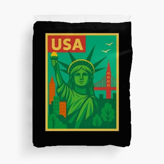 Iconic Statue of Liberty Urban Artwork  Duvet Covers