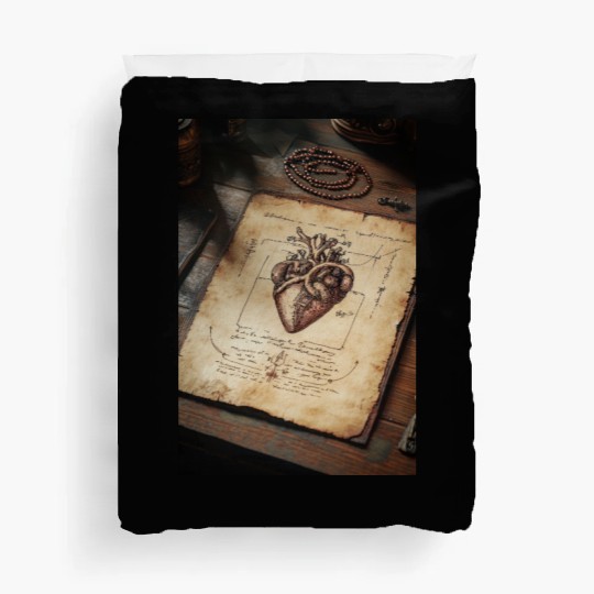 Anatomy of the Heart Sketch Duvet Covers