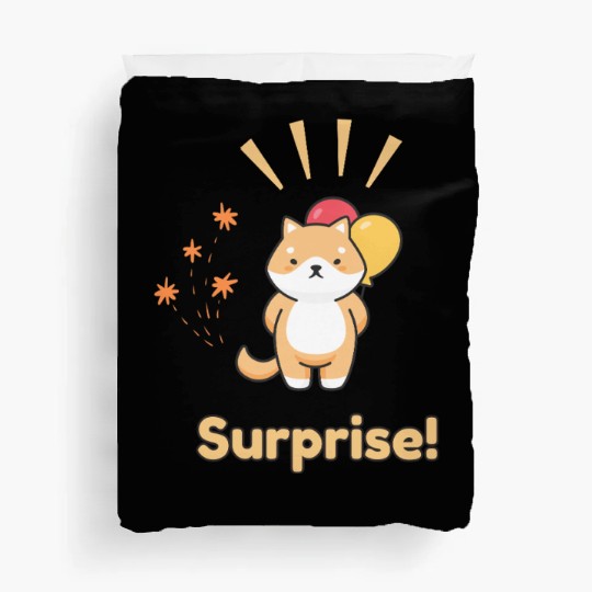 Surprise! – Cute Shiba Inu Gift Balloon Duvet Covers