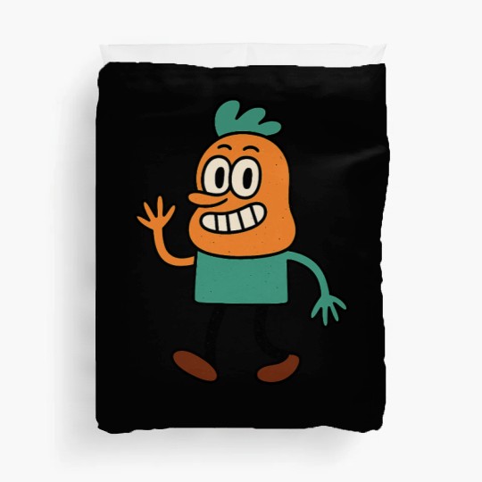 Whimsical Carrot Character Illustration Duvet Covers