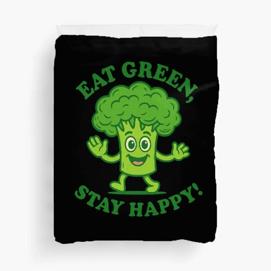 Eat Green Stay Happy Broccoli Character Duvet Covers