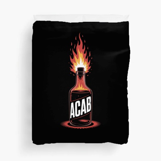 Fiery ACAB Bottle Illustration Duvet Covers