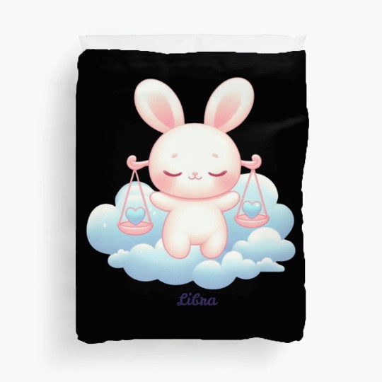 Sweet Bunny Libra Illustration Duvet Covers