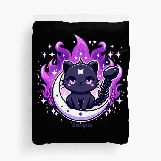 Enchanted Night Sky Scorpio Cat Design Duvet Covers