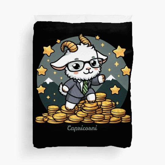 Capricorn Business Goat Illustration Duvet Covers
