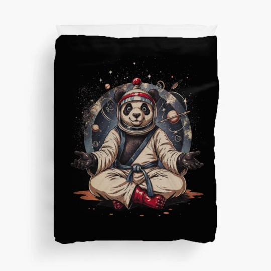 Cosmic Panda Astronaut Meditation Duvet Covers