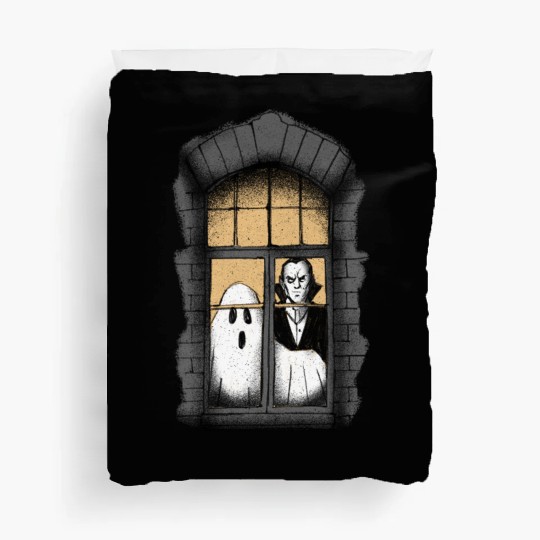 Ghost and Vampire at the Window Duvet Covers