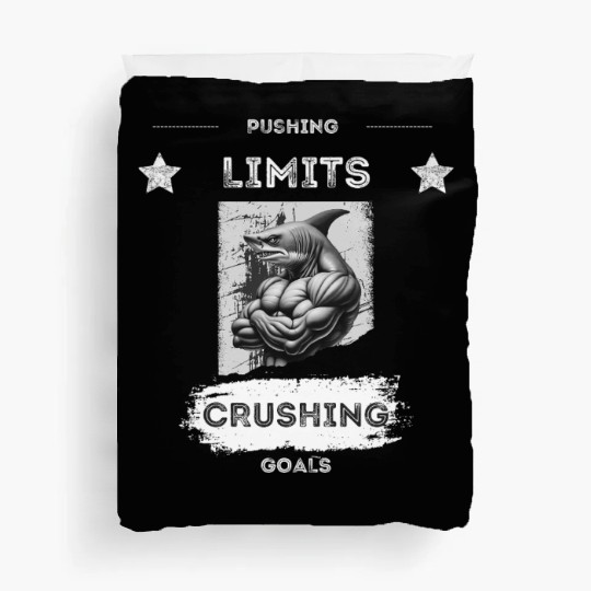 PUSHING LIMITS – Ripped Shark Gym Design Duvet Covers