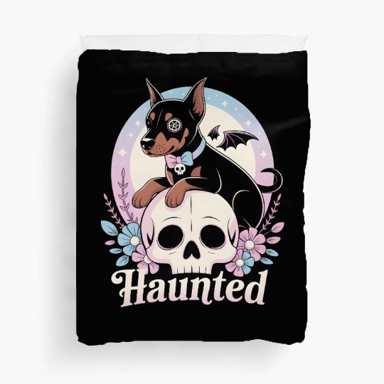 Haunted Doberman Puppy – Spooky Cute Gothic Dog Duvet Covers