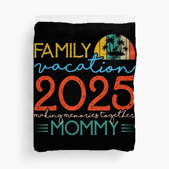 Family Vacation 2025 Tropical Sunset Design Duvet Covers