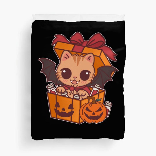 Halloween Cat with Potion Gift Box Duvet Covers