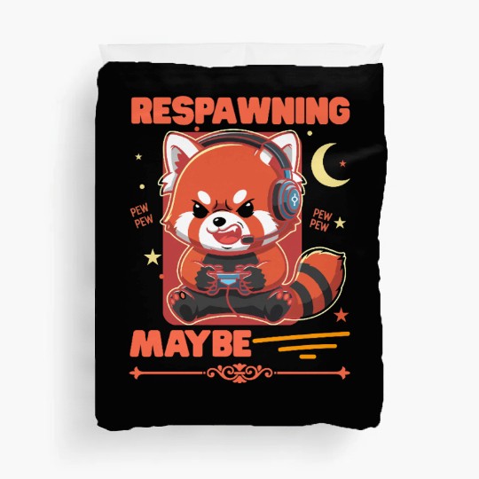 Respawning Maybe – Funny Gamer Panda Duvet Covers