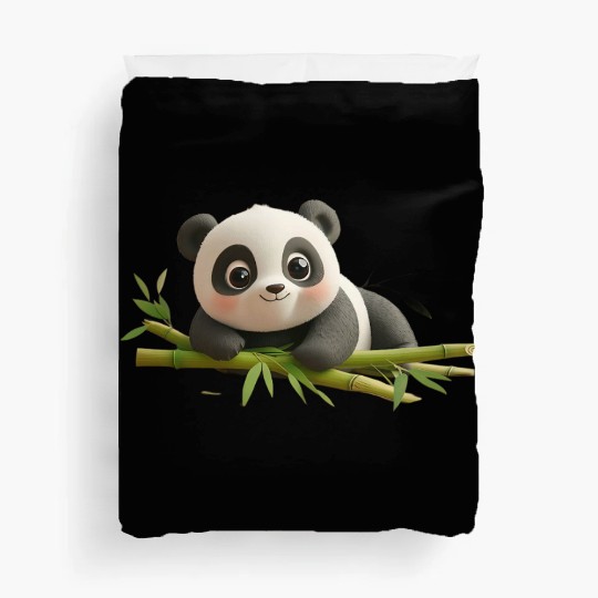 Charming Panda Cub with Bamboo Duvet Covers