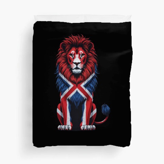 British Lion with Union Jack Flag Bold Art Design Duvet Covers