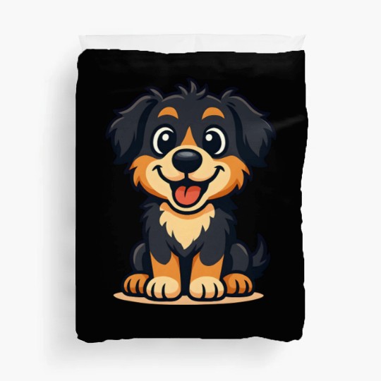 Playful Border Collie Cartoon Design Duvet Covers