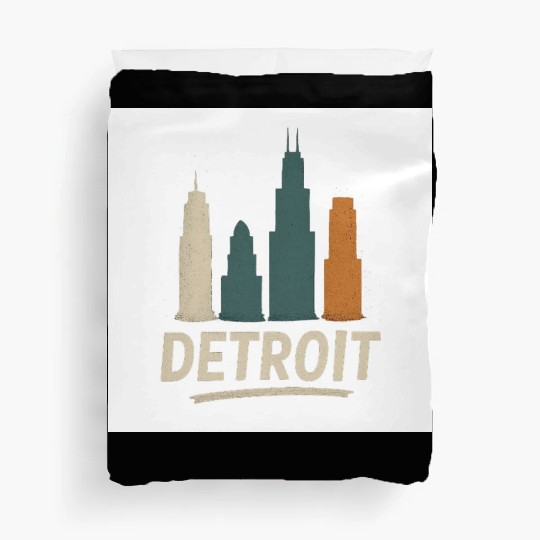 Detroit Skyline Street Vibes Duvet Covers