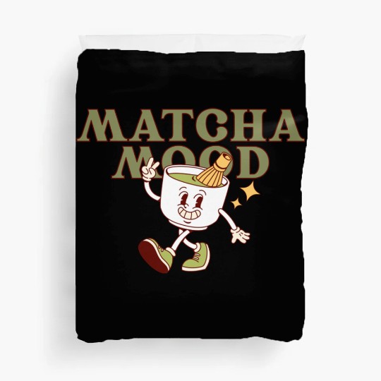 Matcha Mood Tea Cartoon Design  Duvet Covers