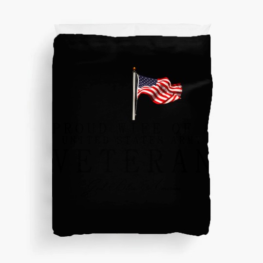 Proud Wife Of A US Army Veteran Duvet Covers
