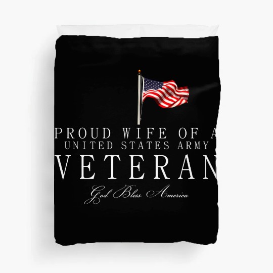 Proud Wife Of A US Army Veteran Duvet Covers