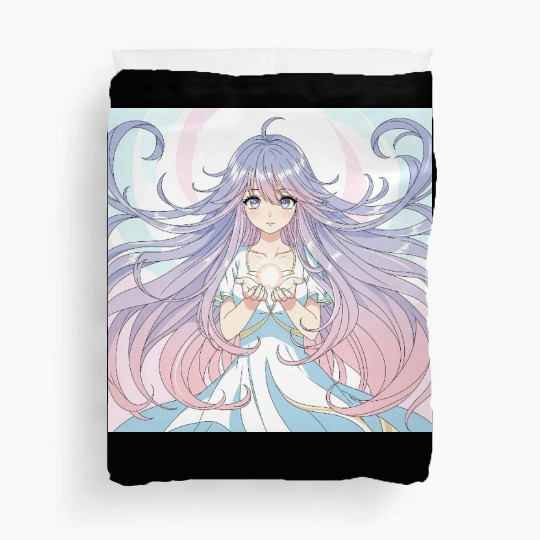 Ethereal Fantasy Girl with Flowing Hair Duvet Covers