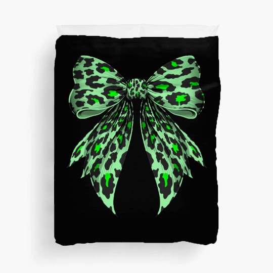 Coquette Bow Cheetah Animal Pattern Lime Green Duvet Covers