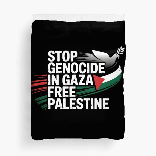 Free Palestine Now – End Genocide in Gaza Duvet Covers