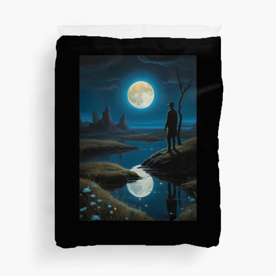 Mystic Night Under the Full Moon Duvet Covers