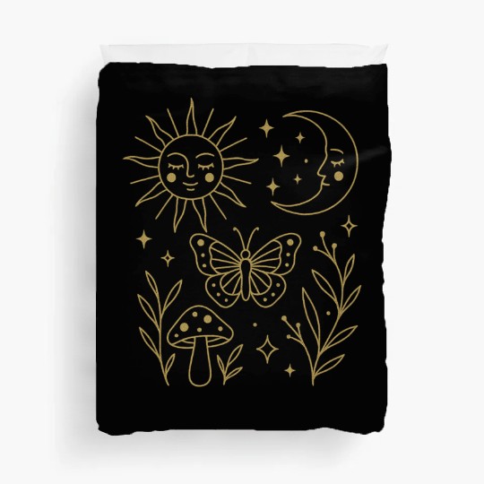 Ethereal Nature Moon and Sun Illustration Duvet Covers