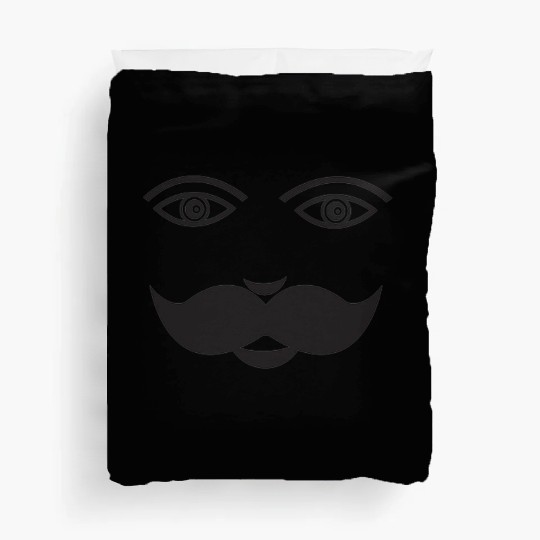 Whimsical Cat Face with Mustache Design Duvet Covers