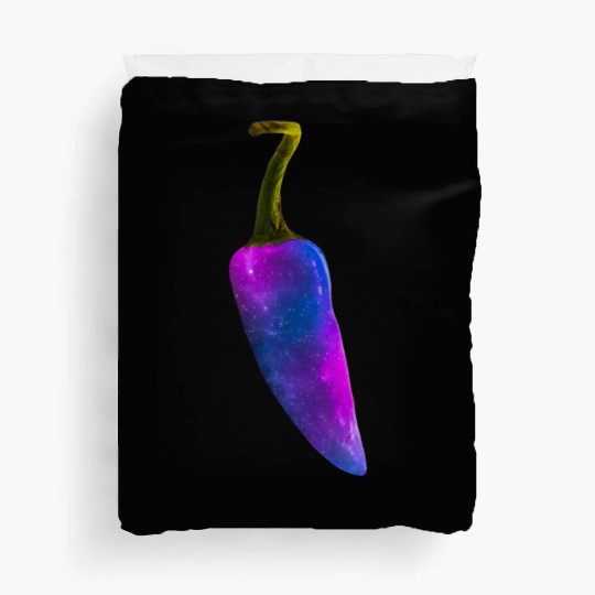 Galaxy Themed Chili Pepper Design Duvet Covers