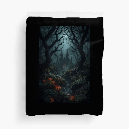 Enchanted Forest Castle Scene Duvet Covers
