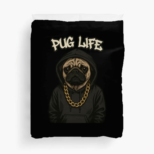 Urban Pug with Streetwear Style Duvet Covers