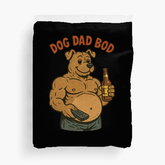 Humorous Muscular Dog Dad Duvet Covers