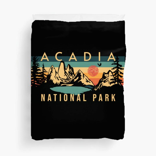 Mountain Sunset at Acadia National Park Duvet Covers