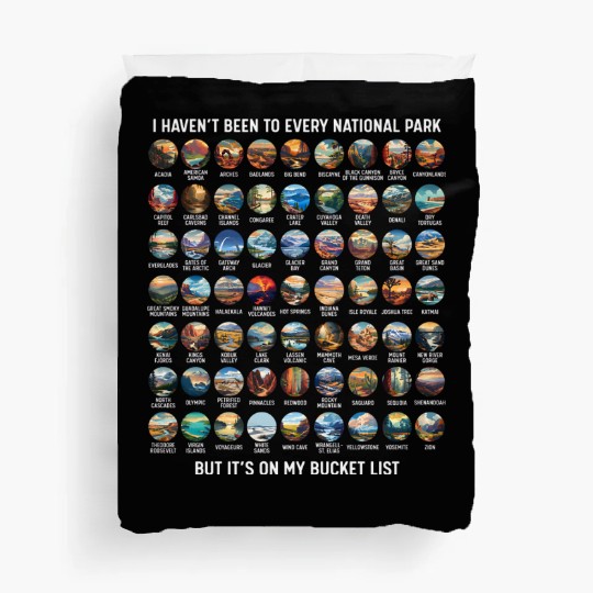 All US National Park Checklist Bucket List Duvet Covers