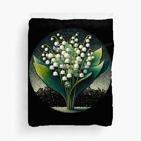 Mystical Lily of the Valley Illustration Duvet Covers