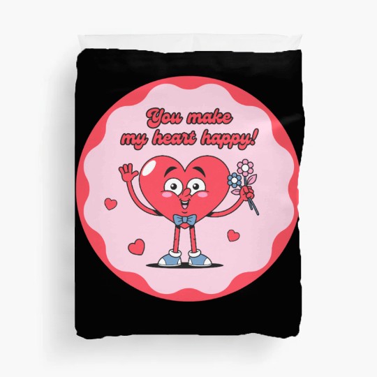 Heartfelt Happiness Cartoon Design Duvet Covers