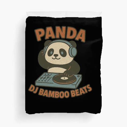Panda DJ Bamboo Beats Illustration Duvet Covers
